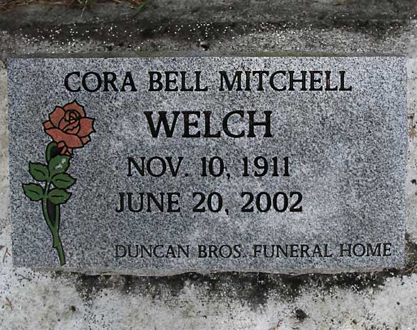 Cora Bell Mitchell Welch Gravestone Photo