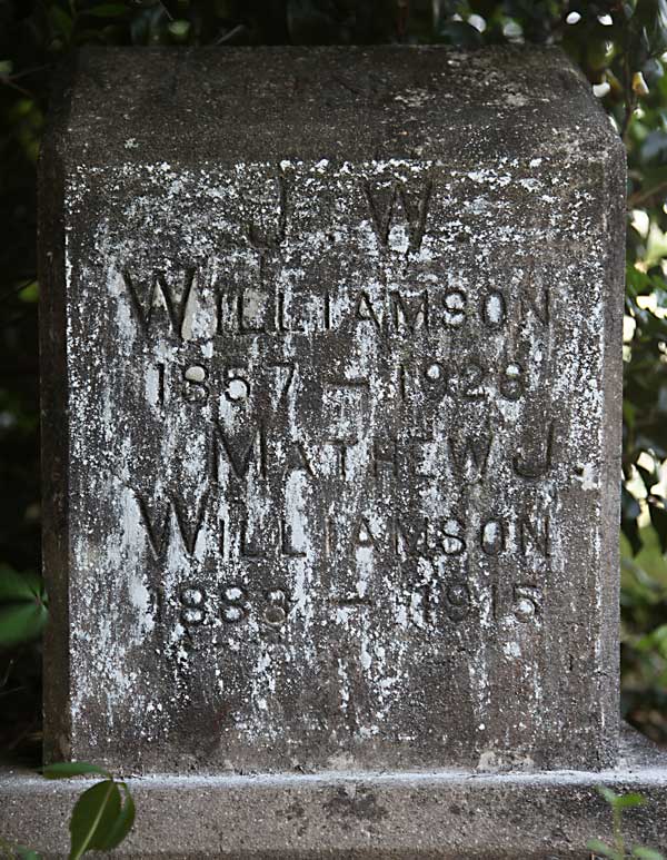 J. W. & Mathew J. Williamson Gravestone Photo