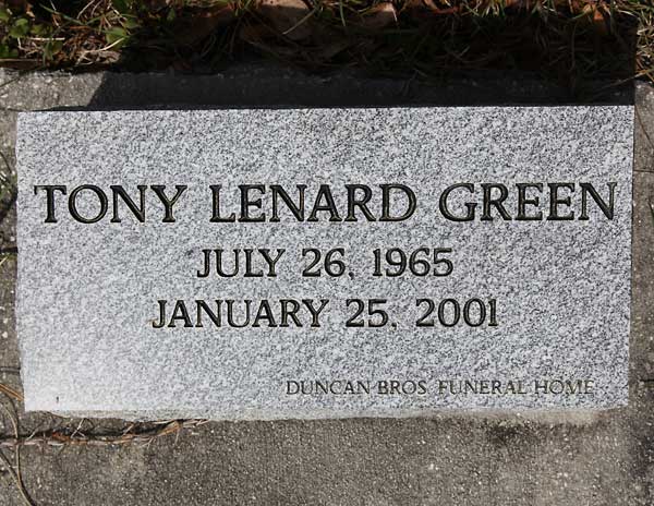 Tony Lenard Green Gravestone Photo