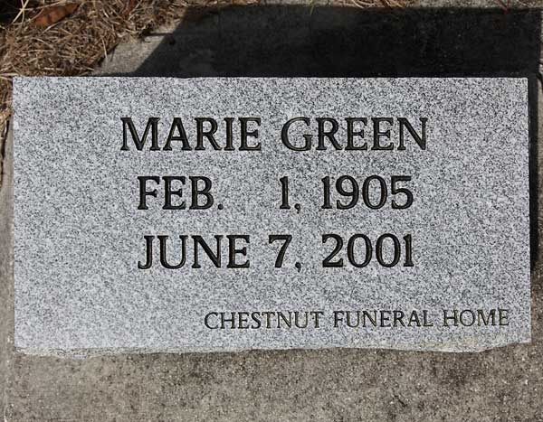 Marie Green Gravestone Photo