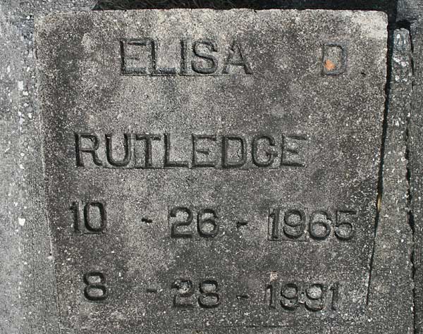 Elisa D. Rutledge Gravestone Photo