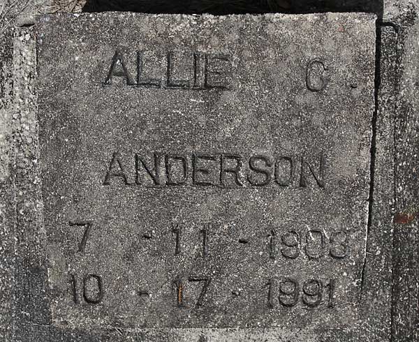 Allie G. Anderson Gravestone Photo