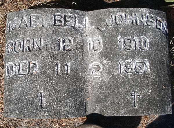 Mae Bell Johnson Gravestone Photo