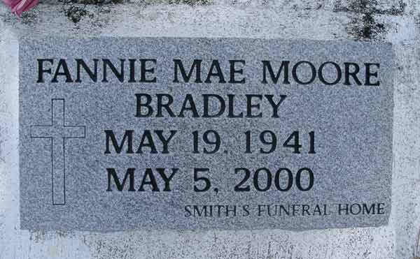 Fannie Mae Moore Bradley Gravestone Photo