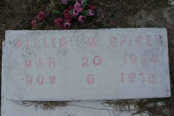Willie M. Spikes Gravestone Photo