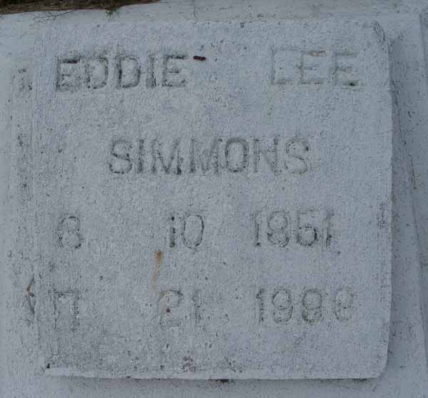 Eddie Lee Simmons Gravestone Photo