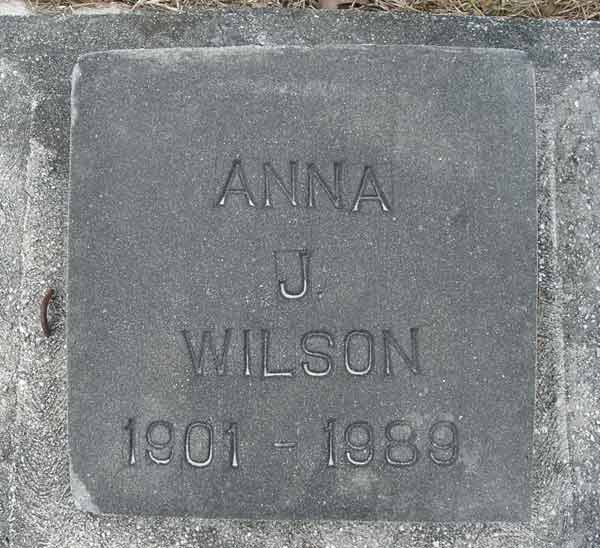 Anna J. Wilson Gravestone Photo