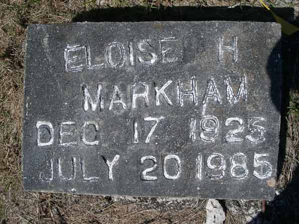 Eloise H. Markham Gravestone Photo