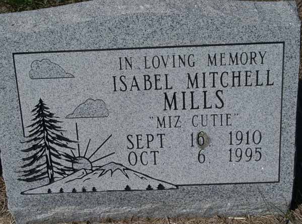 Isabel Mitchell Mills Gravestone Photo