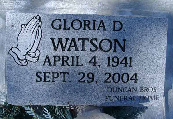 Gloria D. Watson Gravestone Photo