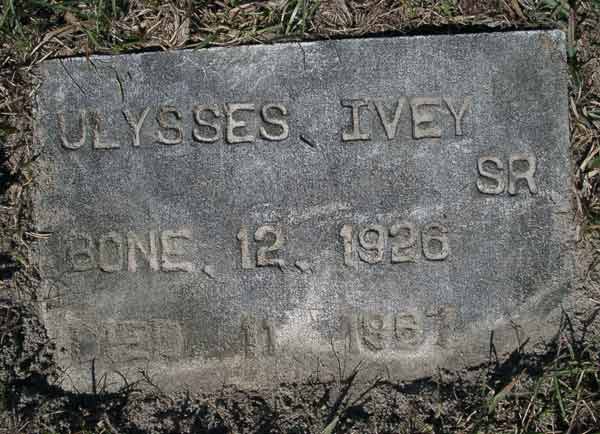 Ulysses Ivey Gravestone Photo