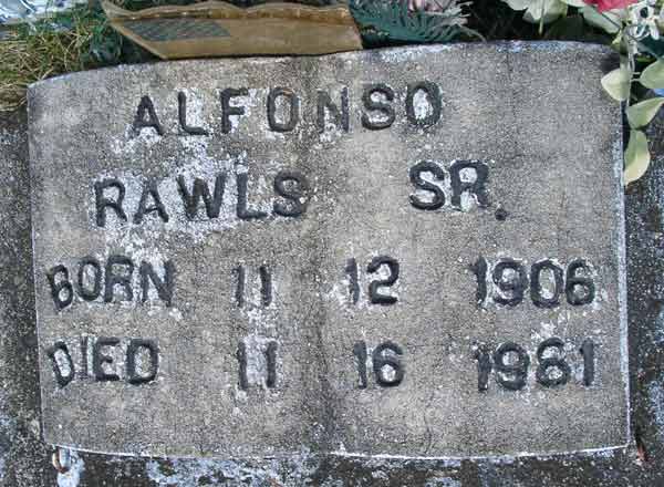 Alfonzo Rawls Gravestone Photo